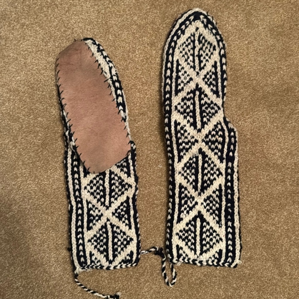 Knit moccasin slippers